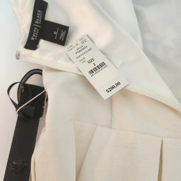 White House Black Market party dress, size 2, white with black. New with tags - Picture 3 of 5